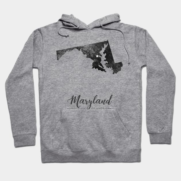 Maryland state map Hoodie by StudioGrafiikka